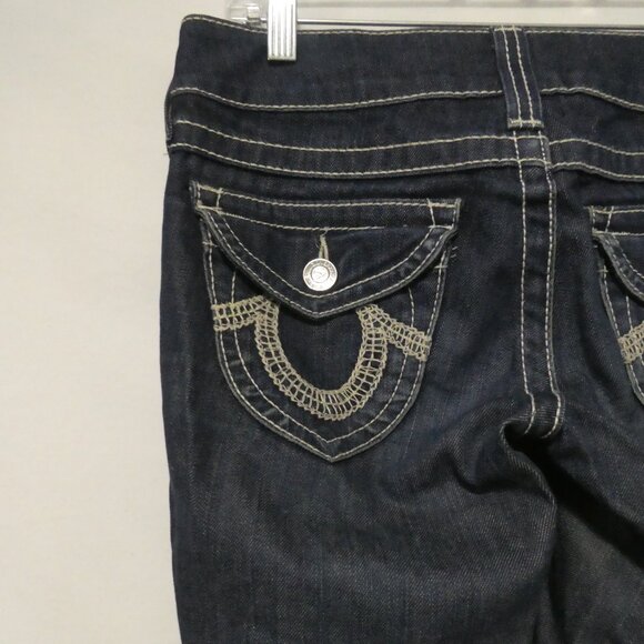 TRUE RELIGION BRAND JEANS | size 26 | Classic Dark Blue Straight Leg Denim Jeans - Picture 10 of 16